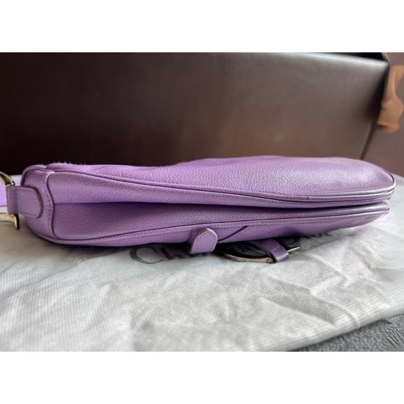 Vintage Christian Dior Lavender Leather Saddle Bag - Picture 9 of 15